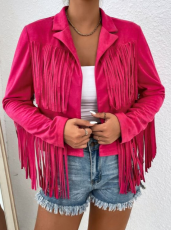Glam Cowgirl Pink Fringe Jacket